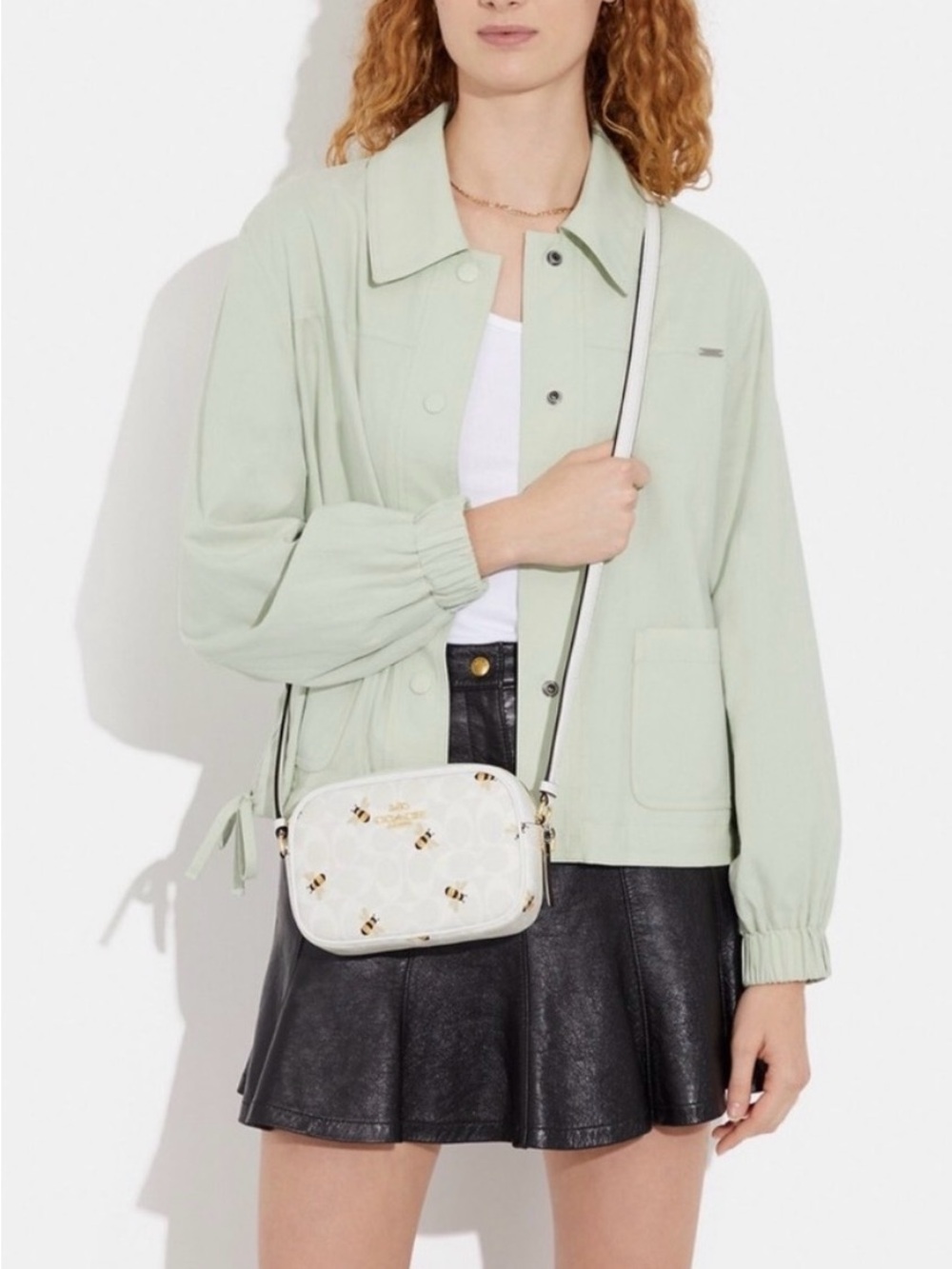 Coach Mini Jamie Camera Bag in Signature Canvas with Bee Print